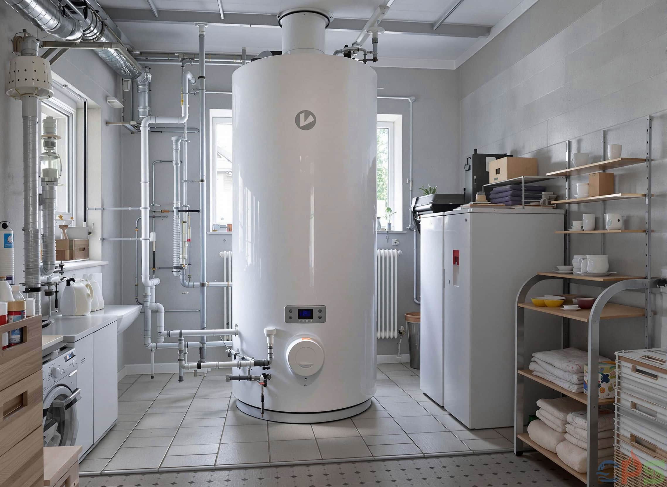 Ballon d’eau chaude installé dans un local technique domestique