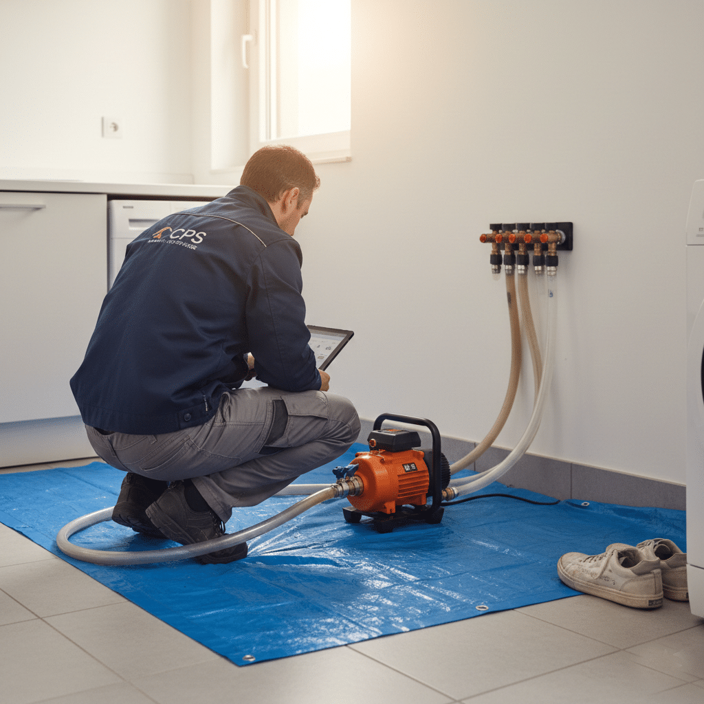 Désembouage d’un circuit de chauffage avec pompe professionnelle